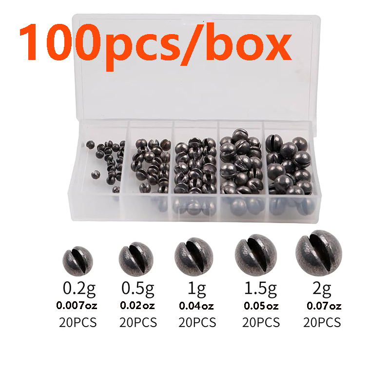 Fishing Line Box - Set di 100 Pezzi/Scatola di Piombi